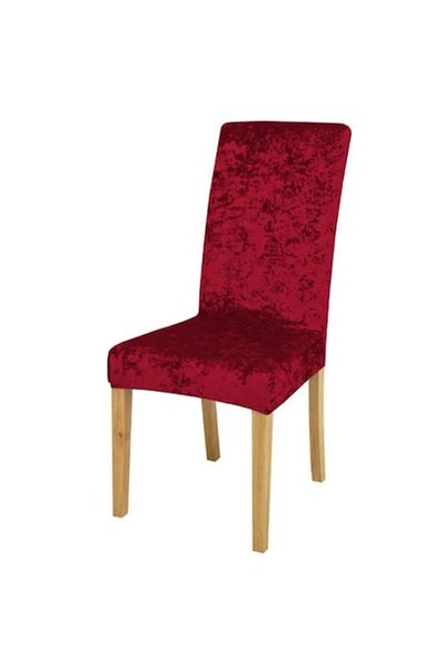 OEM Set 6 chair covers, Fine Velvet, Shiny Plain, Red