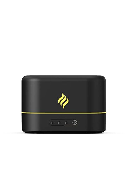 OEM Umidificator de aromaterapie cu efect de flacără și temporizator - 250 ml, negru