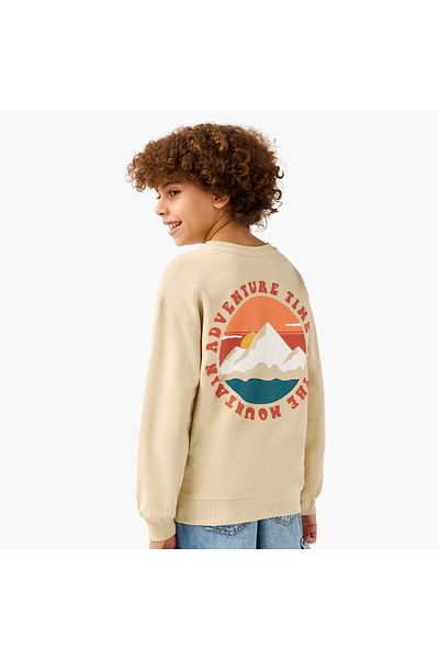 Juniors Printed Sweatshirt with Long Sleeves