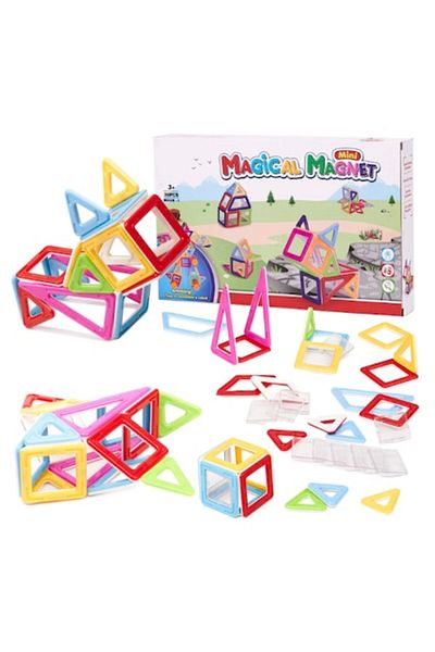 Glow Goods Interactive Magnetic 3D Construction Set for Kids, 38 Pieces, Multicolor