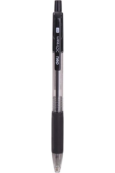 Deli Ballpoint Pen Bullet Tip 0.7mm Black Count (6)