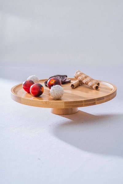 ACAR Bamboo Footed Presentation Plate - 24.5 cm