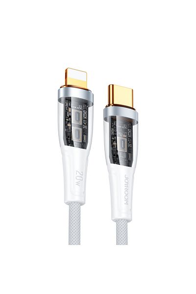 Joyroom Cablu cu comutator inteligent USB-C - iPhone Lightning 1.2m - alb