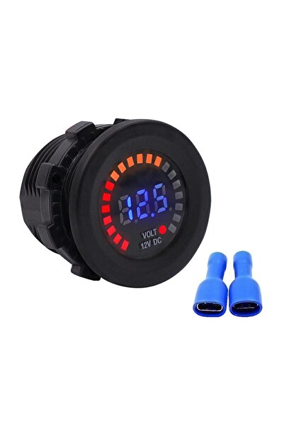 DESTE ELEKTRONİK 5-15V Evrensel Araba Akü Voltaj Ölçer Kamyon Tekne Motosikle...