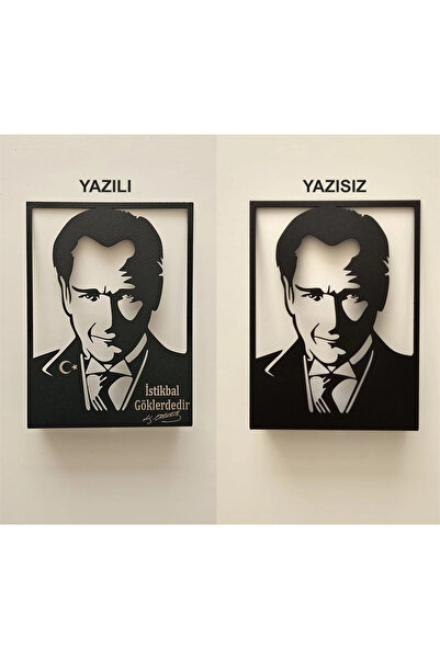 VecihiGeliyor Atatürk Masaüstü Metal Portre Ev - Ofis - Okul Dekorasyon Pilot...