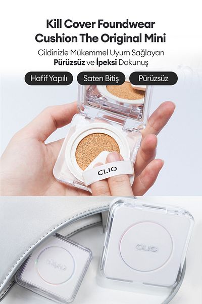 CLIO وسادة فونوير ذات تشطيب غير لامع، وسادة فونوير الأصلية الصغيرة (21N LİNEN) Spf50 Pa