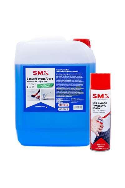 SMX Banyo Fayans Duşa kabin ve Derz Temizleyici 5 Lt +Çok Amaçlı Temizleyici ...