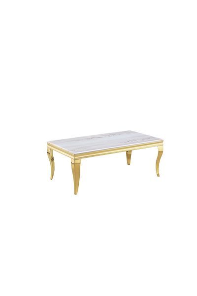 DEC4 Rectangular marble steel table, size 130*70, gold color
