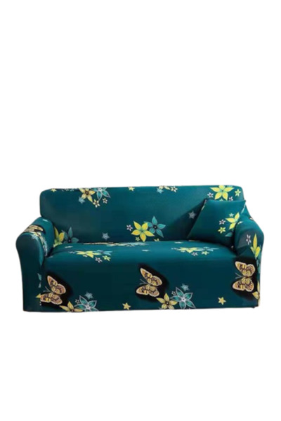 OEM Husă elastică pentru canapea, Comfort, fluturi multicolor, mărime M - 2 locuri, 145-185 cm