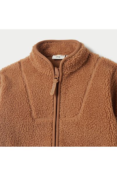 Juniors Textured Sweater with Long Sleeves and Zip Closure