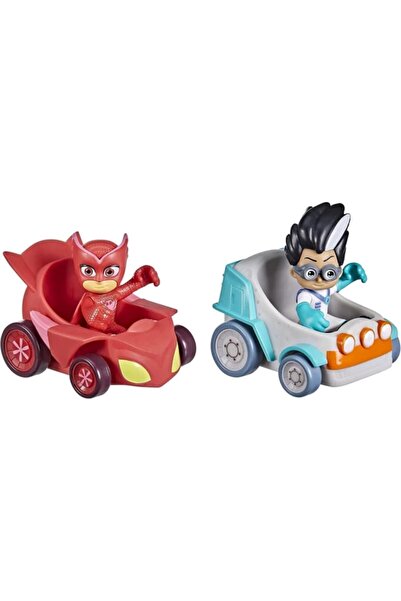 Hasbro Set 2 Figurines and Cars PJ Masks Battle Racers, Owlette Romeo, 15 cm