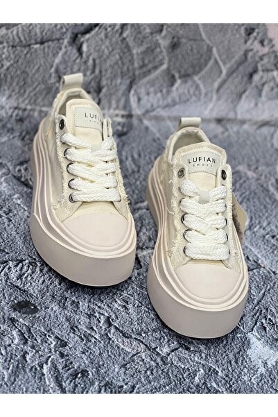 Lufian Hakiki Deri Bağcıklı Günlük Sneaker Beyaz Ayakkabı