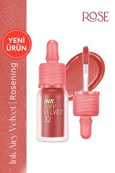 PERIPERA Tint Ink Airy Velvet with Long Lasting and Mild Formula Velvet Finish (32 Reddi̇sh Rose)