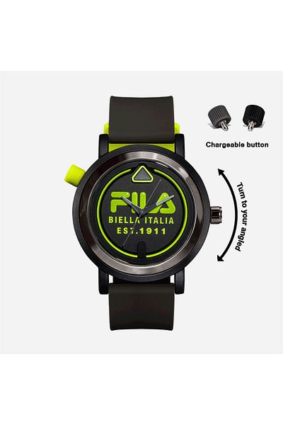 Fila Adult Unisex Analog Watch, Gray/Black 38-341-003, 42 mm