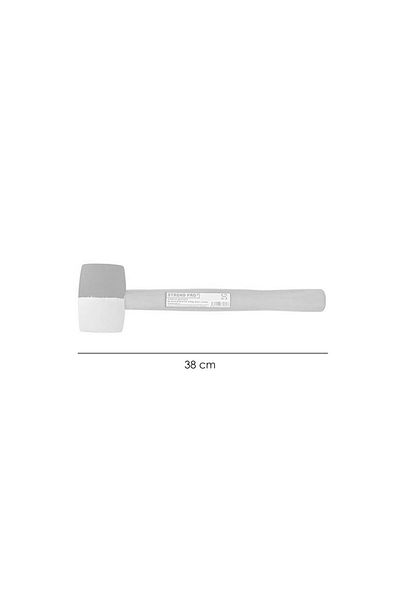 Strend Pro Rubber mallet, wooden handle, black and white, 910 g