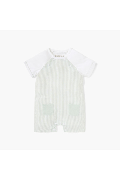 giggles رومبير مخطط من Giggle مع أزرار للإغلاق وأكمام قصيرة