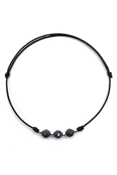 Lexy's Boutique Brățară reglabilă din argint 925, lucrată manual, cu pietre semiprețioase din safire - Multicoloră - Lexy's Bou