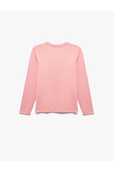Koton Cotton Long Sleeve Crew Neck Cherry Printed T-Shirt