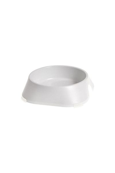 Fiboo Castron pentru hranirea animalelor din plastic cu suporti antiderapanti, Alb, 20.3&#215;20.
