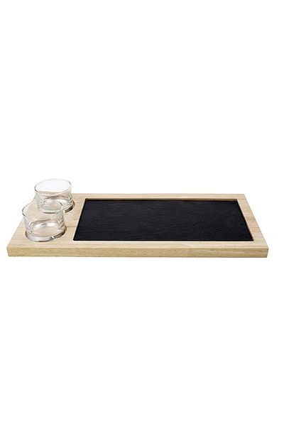Cuisine Art By Styli Cuisine Art Slate Serving Set with Glass Bowls