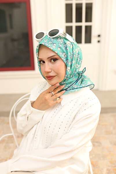 Silk Home وشاح من القطن الناعم ذو زهور كبيرة -73065-35