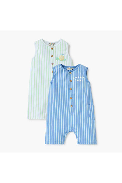 Juniors طقم رومبير مخطط بدون أكمام - قطعتين