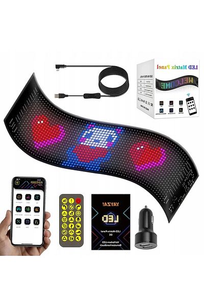 bedee Flexible LED Panel for Car, 16x64 Pixels, Bedee, Smart App Control, IP66 Waterproof