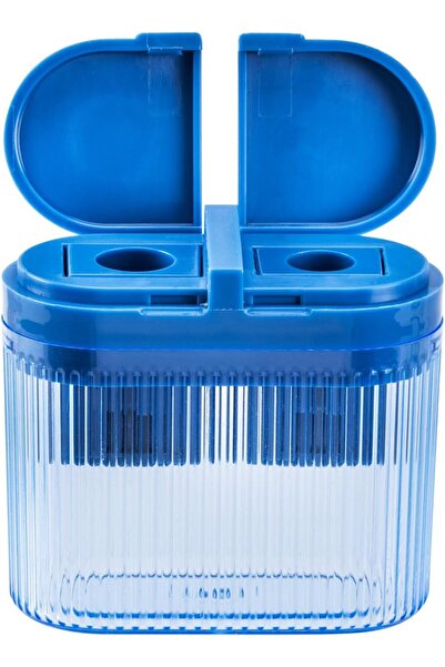 Deli EH553 Multifunctional Pencil Sharpener 2-hole Canister Design Assorted Color