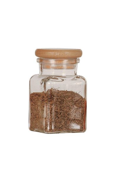 gogiva Glass jar, With wooden lid, 150 ml