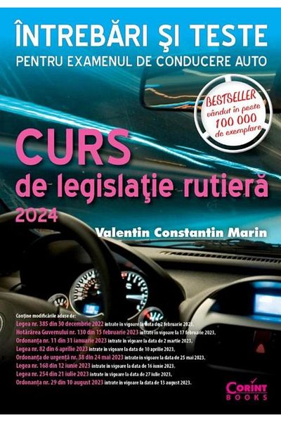 Editura Corint Curs de legislatie rutiera 2024. Intrebari si test