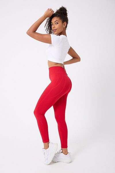 FOREVER MORE Wick Model Striped Back Gathered High Waist Leggings Seamless