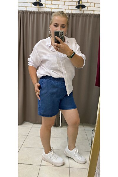 TUBA TOPTAŞ İNCE KISA KOT ŞORT