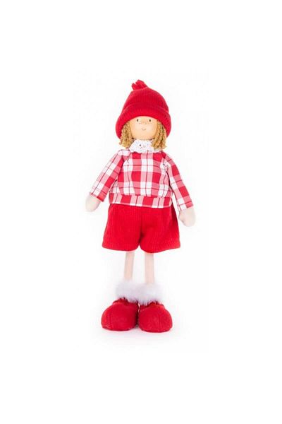 Strend Pro Christmas decoration, boy in plaid shirt, 32 cm