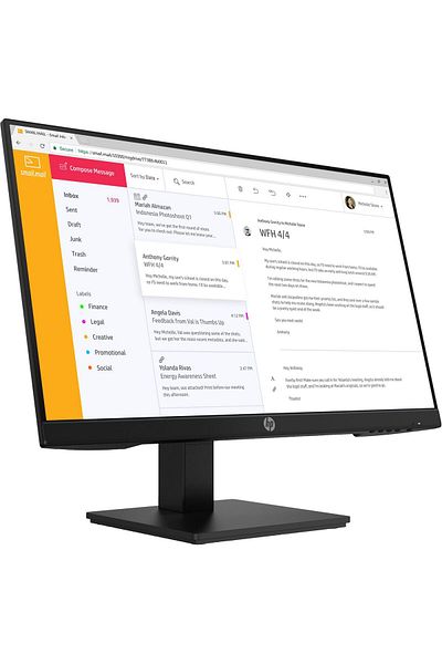 HP P24h G4 24" FHD Monitor, 7VH44AA#ABB