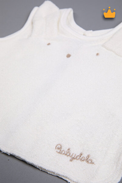 Babydola Towel Baby Food and Drool Bib Closed Back Sweat Absorbent Bib Brown 11659