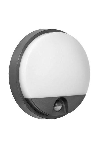 Adviti Agat LED ceiling light, motion sensor, 10W, 800lm, neutral light, IP54, gray+white,