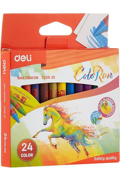 Deli Wax Crayon 24 Colors, EC20820