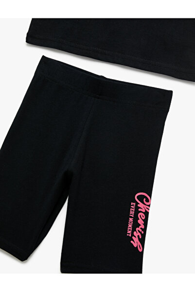 Koton Pamuklu 2'li Baskılı Atlet ve Tayt Seti