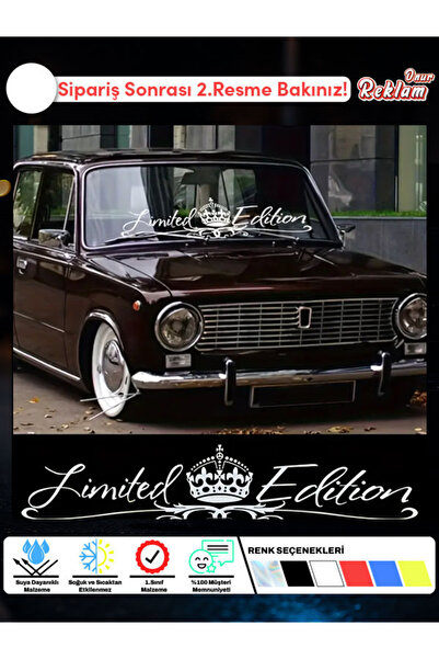 Onur Reklam Limited Edition Cam Sticker – Taç Desenli Şık Araba Cam Yazısı