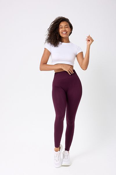 FOREVER MORE Model Wick Leggings cu talie înaltă cu efect de ridicare, cu spatele cu dungi, fără sudură