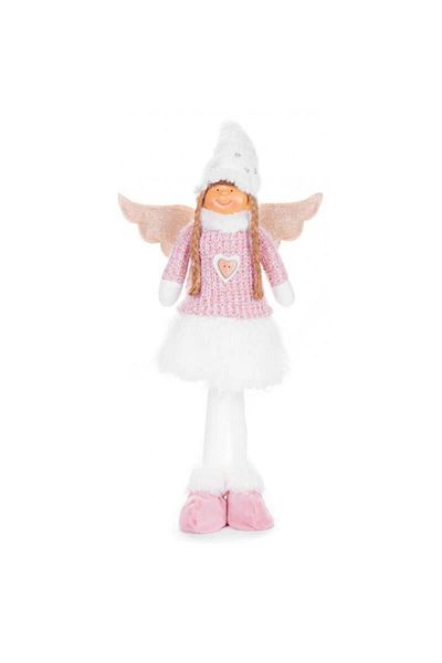 Strend Pro Winter decoration, angel with tails and wings, white and pink, 29x13x59 cm