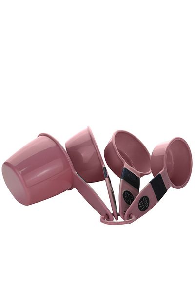 Cuisine Art By Styli Cuisine Art 4Pcs Measuring Cup Set, Light Maroon (Rose), Polypropylene
