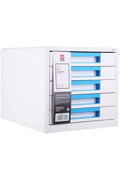 Deli 5 Drawer Cabinet Front Blue