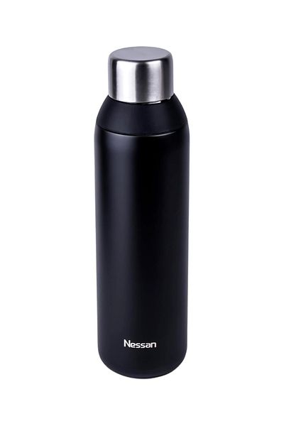 Nessan By Styli Double Wall Insulated Stainless Steel Vacuum Bottle, 600ml - Black