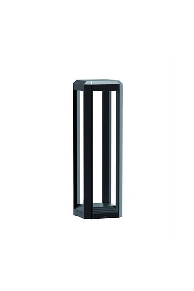 LUXXO Stâlp de iluminat exterior cu LED, Grilă L, 15W, H=60cm, IP65, Negru