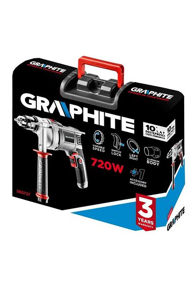 graphite Drill, screwdriver (drill), impact, 720 W, chuck 0-13 mm,