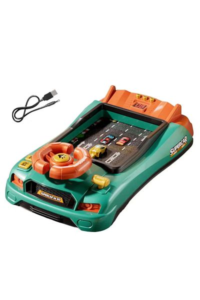 Primo Plus Steering Wheel Toy Car Interactive Driving Kids Gift Educational Learning Musical Sounding green