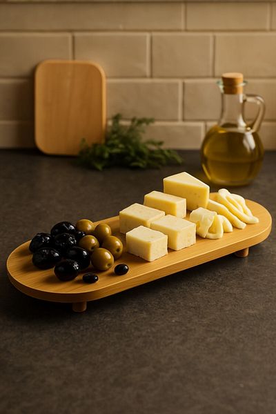 Evsun Home Collection Bamboo Footed Presentation Tray 15X44X1.5 cm