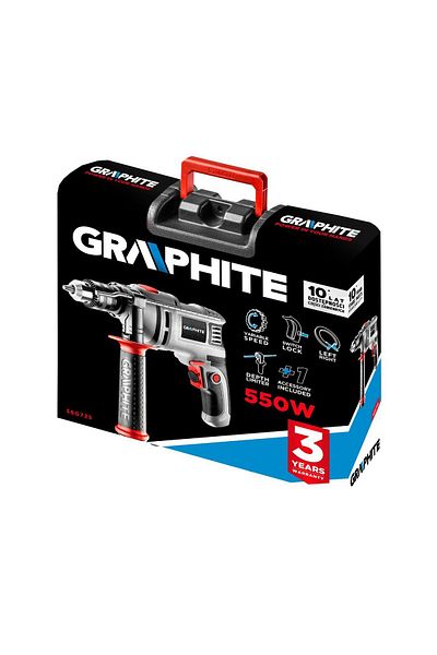 graphite Drill, screwdriver (drill), 550 W, 13 mm chuck,