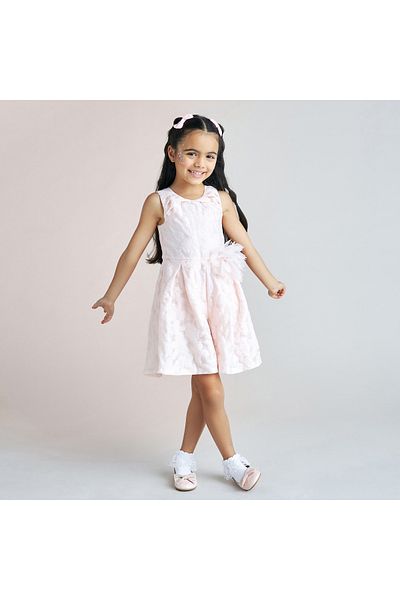 Juniors Textured Sleeveless Romper with Floral Applique